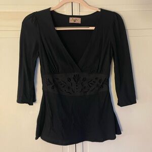 Sweetees Black 3/4 Sleeve Top